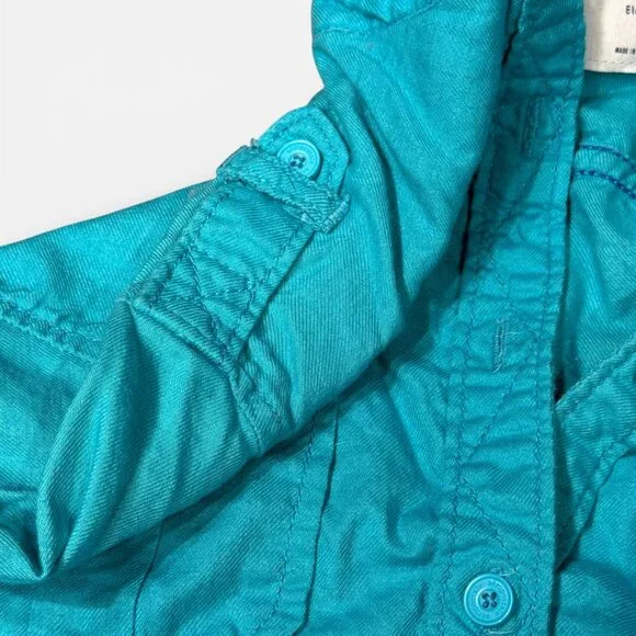 Aeropostale Fitted Teal Blue Long Sleeve Button Down Collared Shirt Women's S - Picture 7 of 13